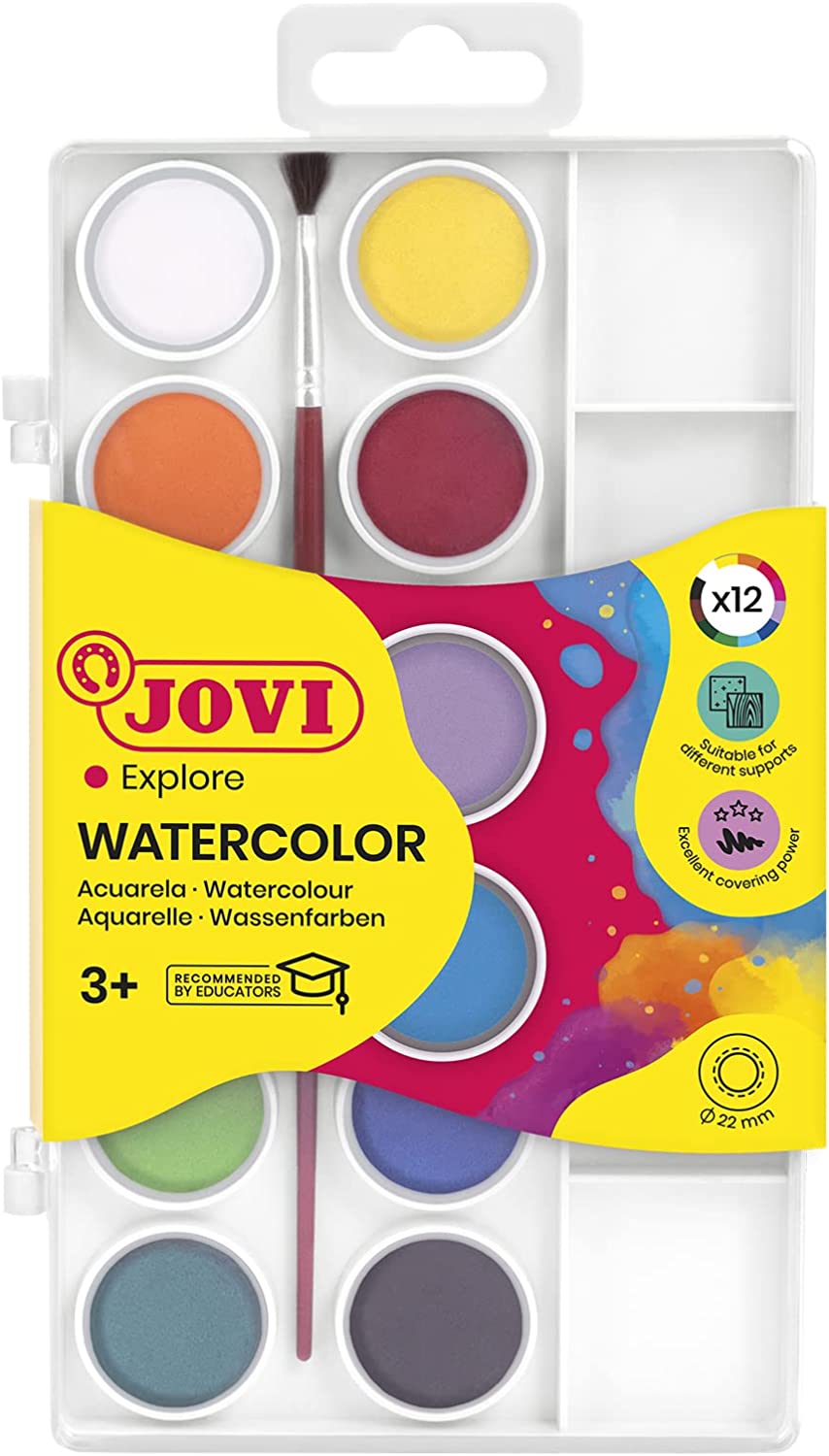 ACUARELAS JOVI ESTUCHE 12 COLORES REF. 800/12