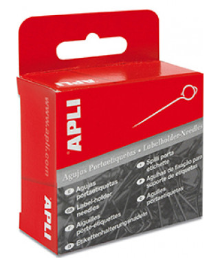 AGUJAS PORTA ETIQUETAS Y  COLGADORAS DE FIGURAS POREX APLI CAJA 100 UNIDADES REF. 431