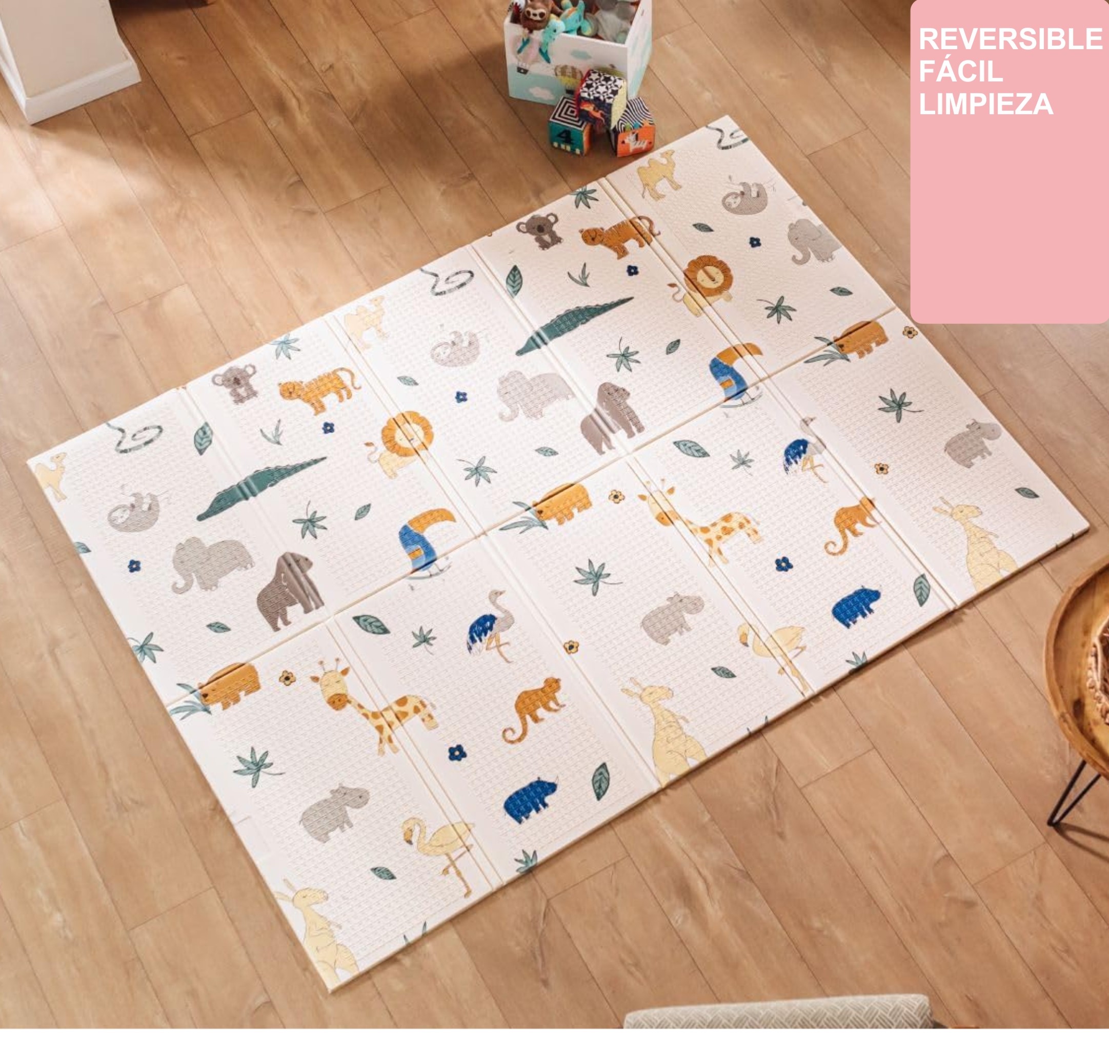 ALFOMBRA SUELO 150X200CM PLEGABLE Y REVERSIBLE FACIL LIMPIEZA
