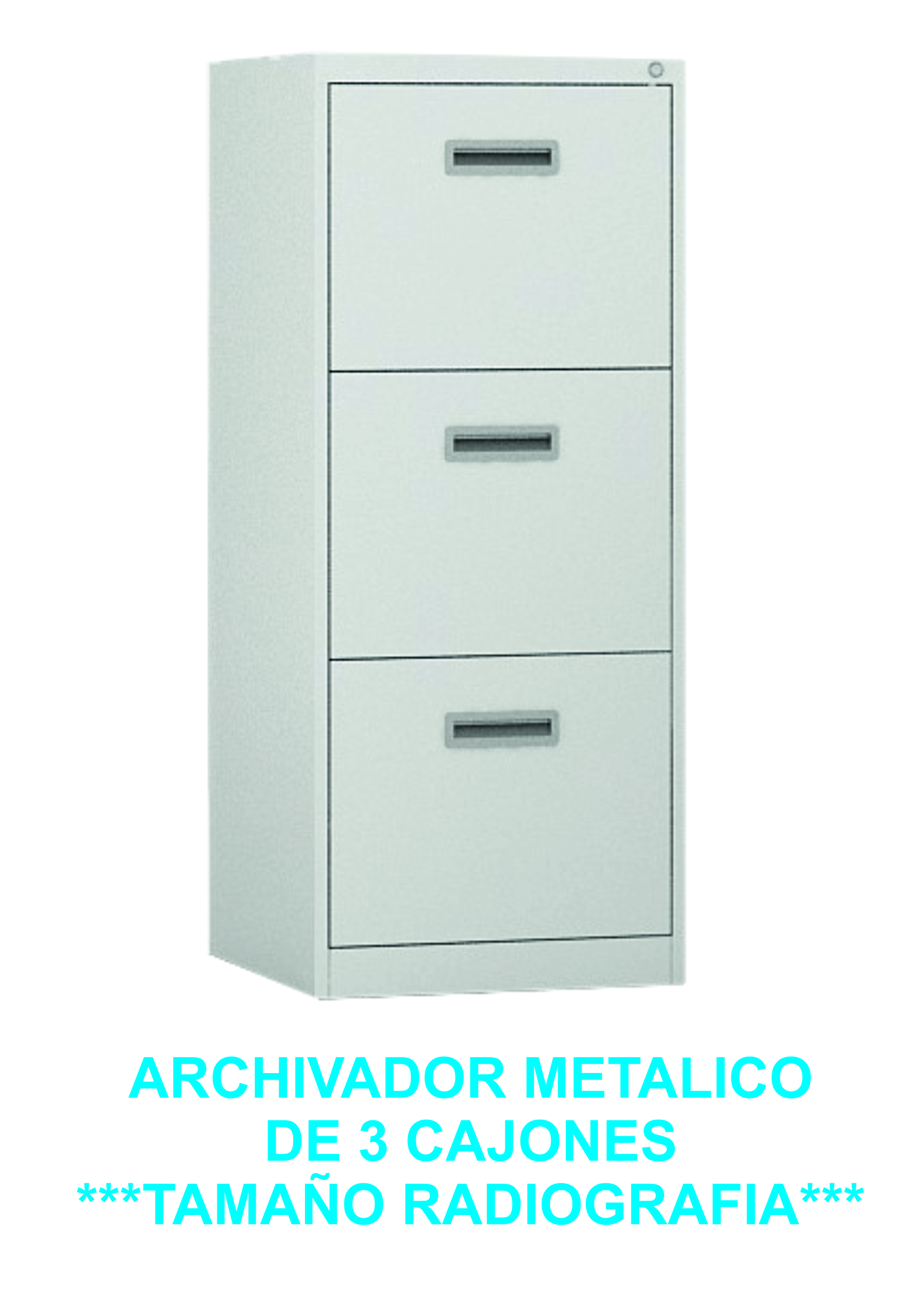 ARCHIVADOR METALICO A3  RADIOGRAFIA 3 CAJONES NORMAL SOBRE COJINETES 132X54X65CM REF. MT2115