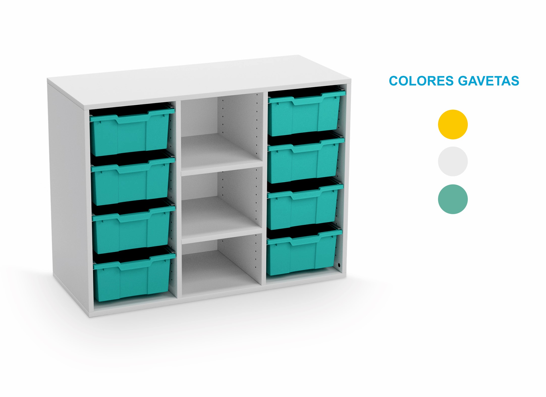 ARMARIO LUCY ARMARIO BAJO CON 3 COLUMNAS Y ***6 GAVETAS CUBETAS GRANDES*** 1039X814X450MM REF: 632-509