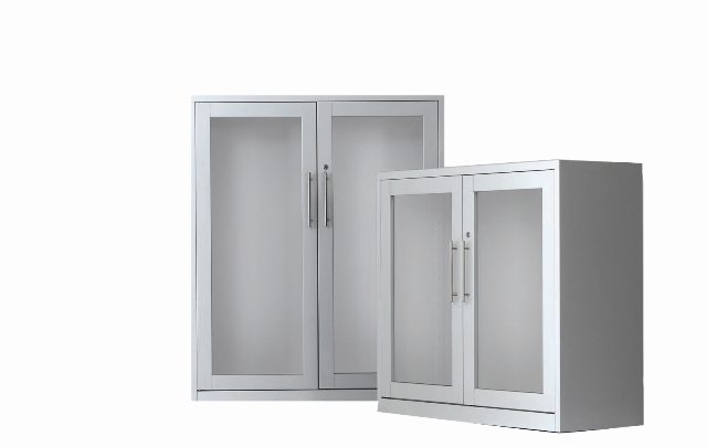 ARMARIO PUERTAS CRISTAL ABATIBLES MORENILLA 106X100X45 REF. AB/CRM-11100 + AB-EST-1000