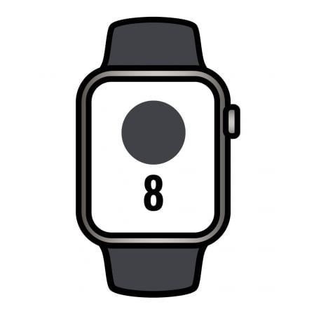 Apple Watch Series 8/ GPS/ Cellular/ 41mm/ Caja de Acero Inoxidable Grafito/ Correa Deportiva Median