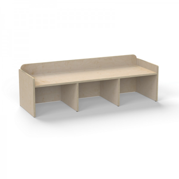 BANCO CON 3 HUECOS MDF BLANCO 120X40X37CM