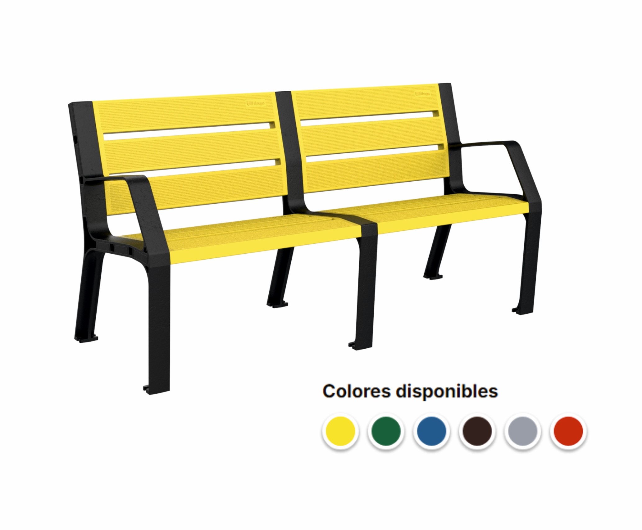 BANCO POLIPROPILENO ALTA DENSIDAD TRATADO CON UV GRAN ROBUSTEZ DE 165X59X83CM