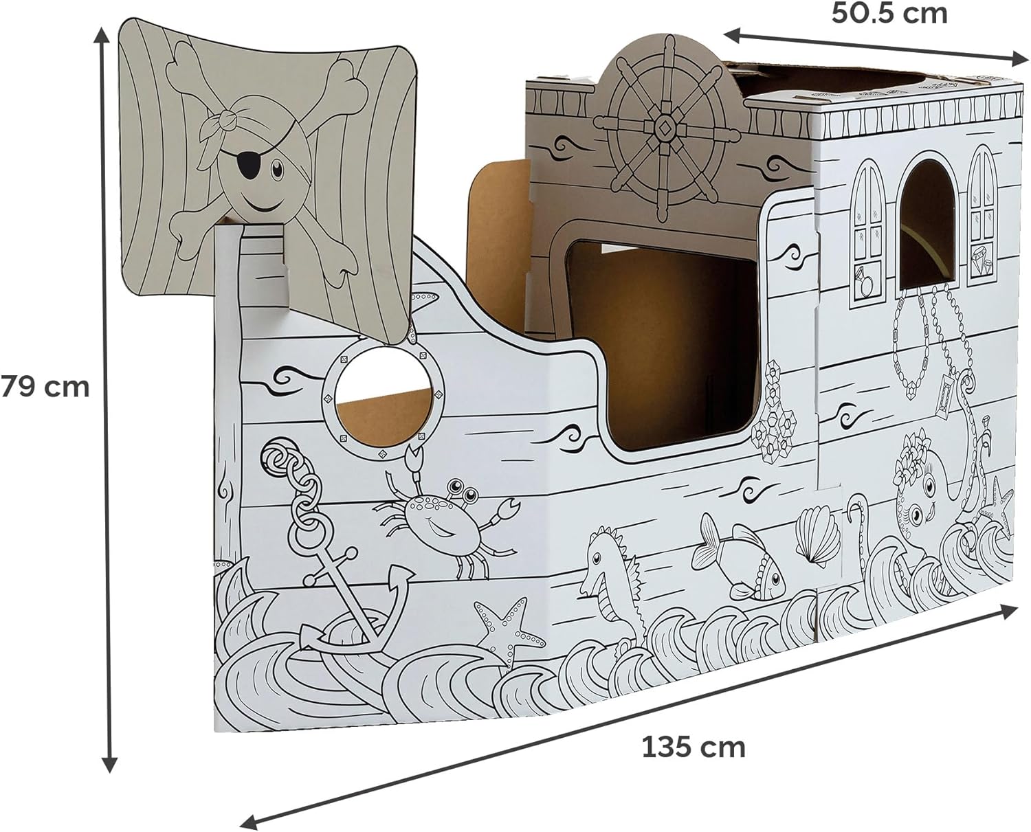 BARCO PIRATA DE CARTON DE 79X50X135 CM REF: 100142508