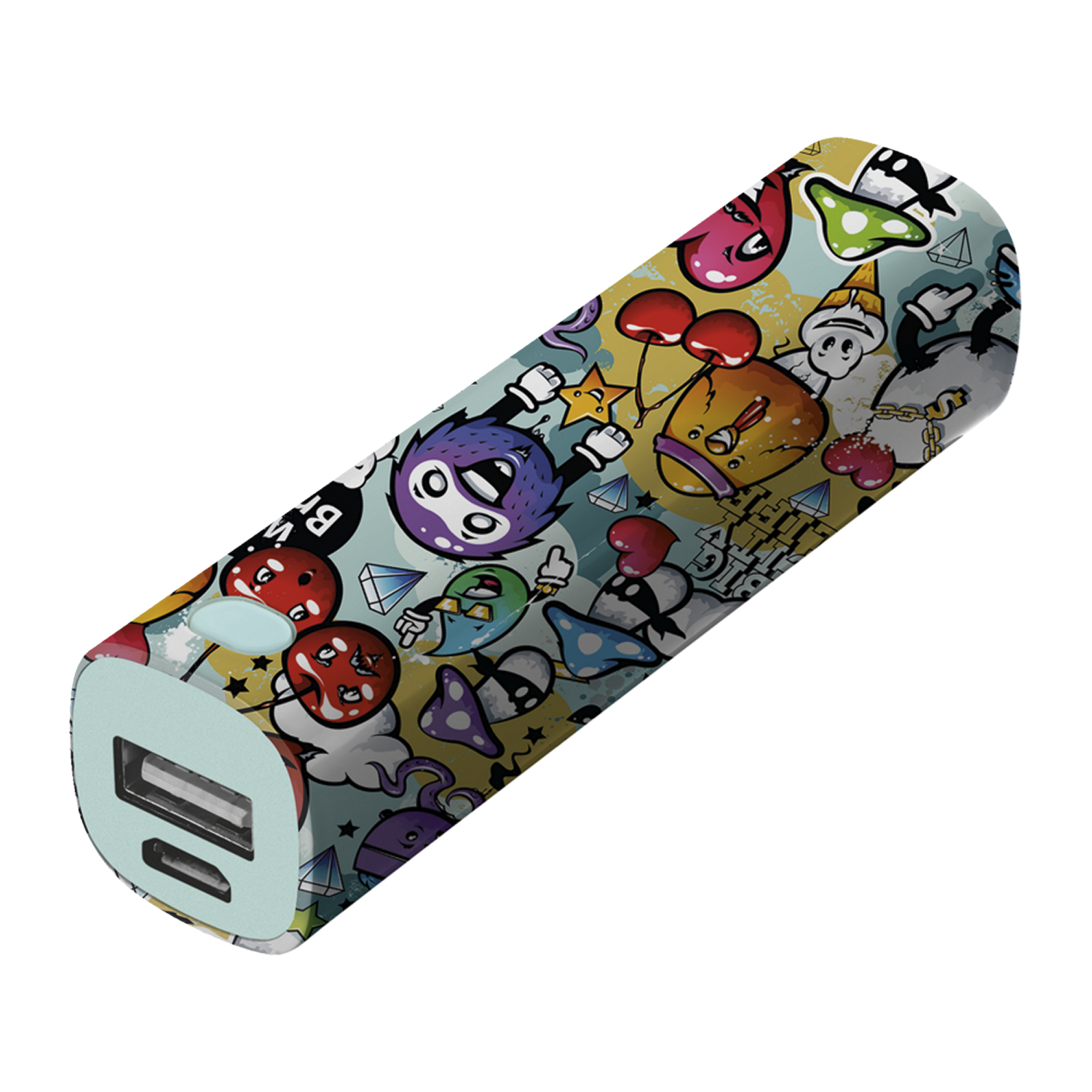 BATERIA EXTERNA POWERBANK 2600MAH 5W/1A CABLE MICRO- USB - CON GRAFFITI OBJECTS - INDICADOR ESTADO REF: TRU-BAT 20866