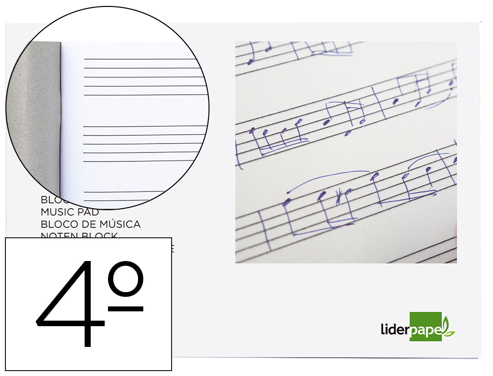 BLOC MUSICA CUARTO ***PENTAGRAMA DE 5MM*** 20 HOJAS REF. 58609