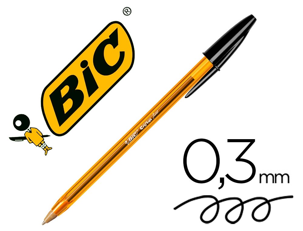 BOLIGRAFO BIC CRISTAL ***PUNTA FINE*** NEGRO