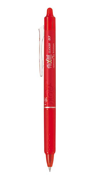 BOLIGRAFO PILOT BORRABLE ***CON CLIP*** CLICKER FRIXION ROJO REF: NFCR