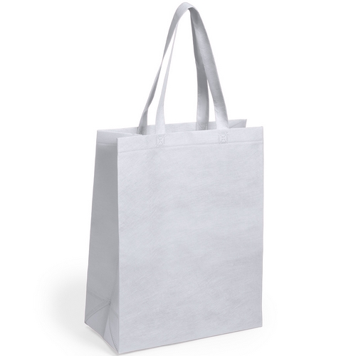 BOLSA BLANCA FABRICADA EN TNT DE 32X42X15CM