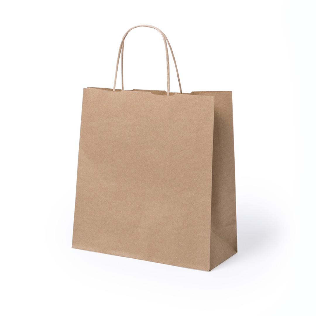 BOLSA PAPEL CON ASA RIZADA DE ****22X23X9CM COLOR KRAFT****