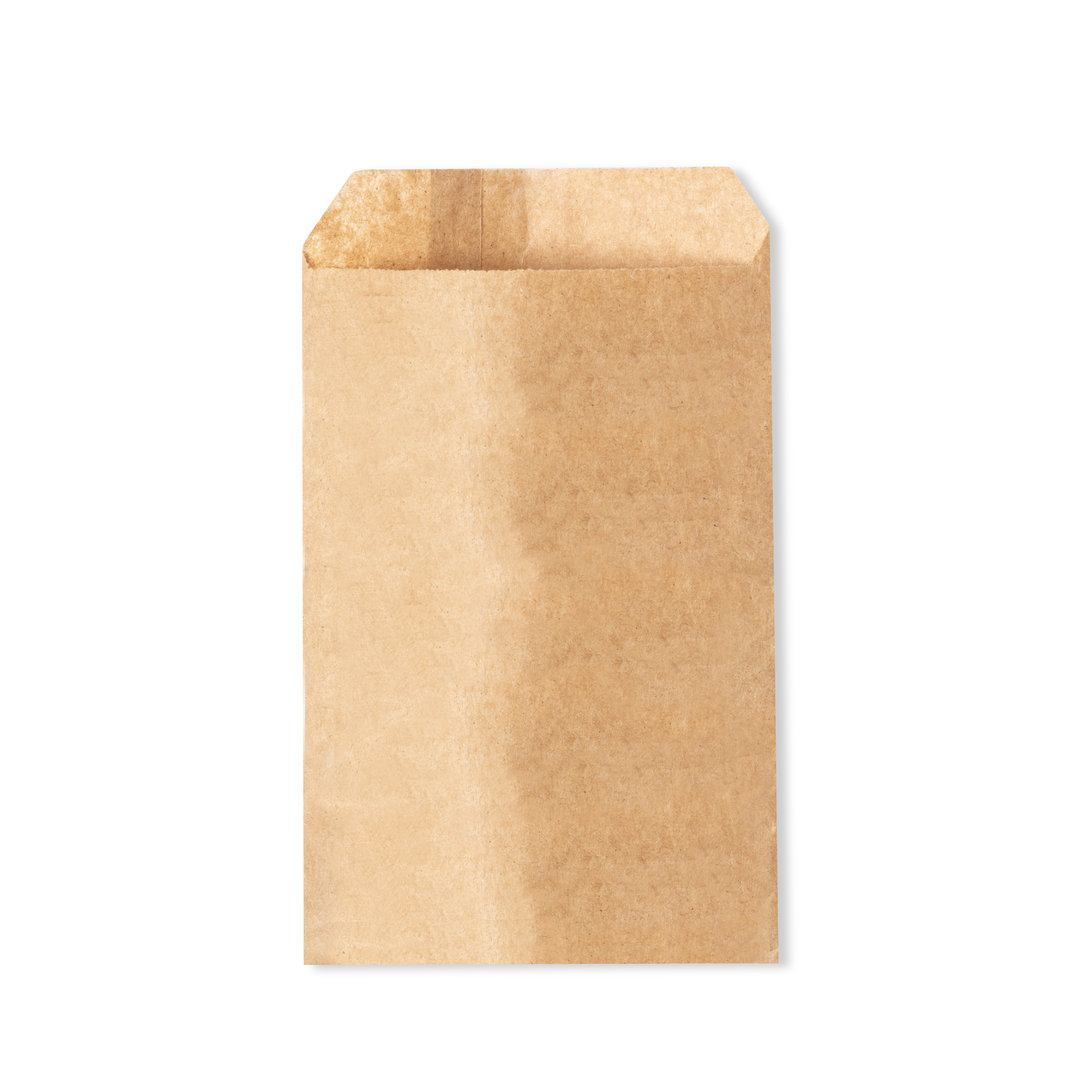 BOLSA PAPEL RECICLADO COLOR KRAFT TAMAÑO 15X23CM + 2CM DE SOLAPA
