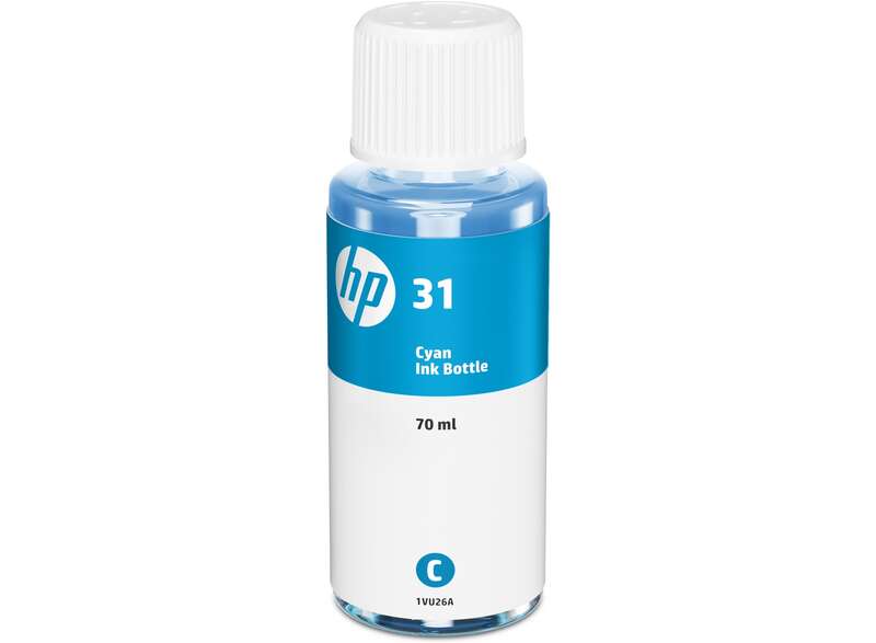 BOTELLA DE TINTA HP 31 Cyan Botella de Tinta Original - 1VU26AE