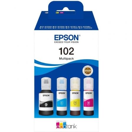 Botella de Tinta Original Epson nº102 Multipack/ Negro/ Cian/ Amarillo/ Magenta