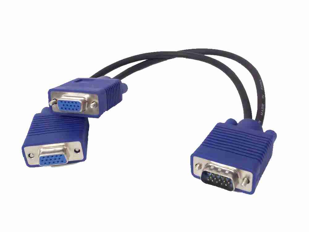 CABLE VGA DUPLICADOR 1 VGA MACHO POR 2 VGA HEMBRA