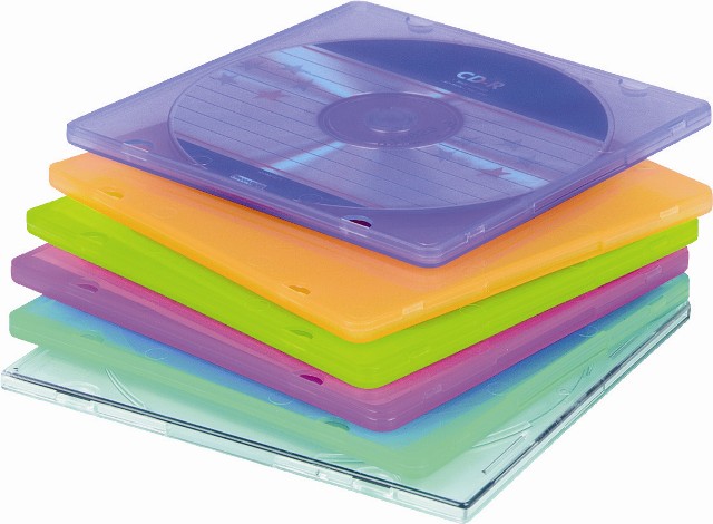 CAJA CD/DVD SLIM COLORES SURTIDOS 25 UNIDADES Q-CONNECT REF. 43275