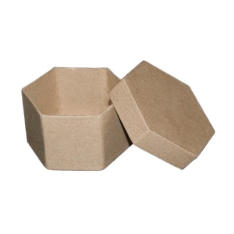 CAJA HEXAGONAL PAPEL MACHE 78X50MM NIEFENVER REF: 1100115