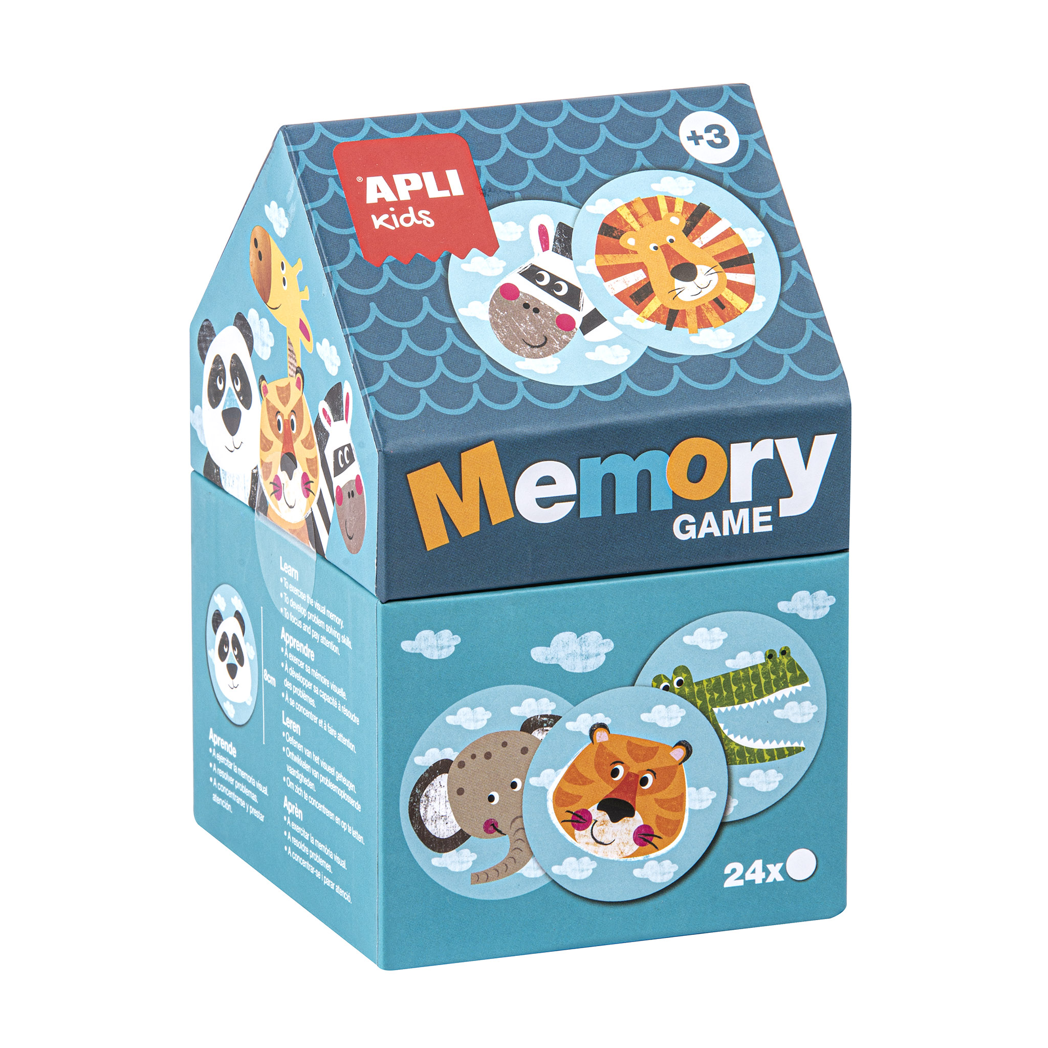 CAJA PUZLE CASITA MEMORY SAFARY JUEGO DE MEMORIA 24 PIEZAS DE 8CM REF: 16820