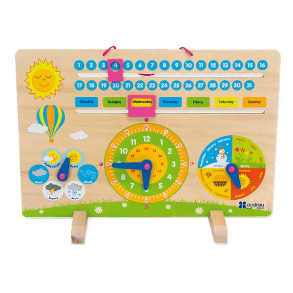 CALENDARIO DE MADERA EN INGLES 45X30CM ANDREU TOYS REF: 16405