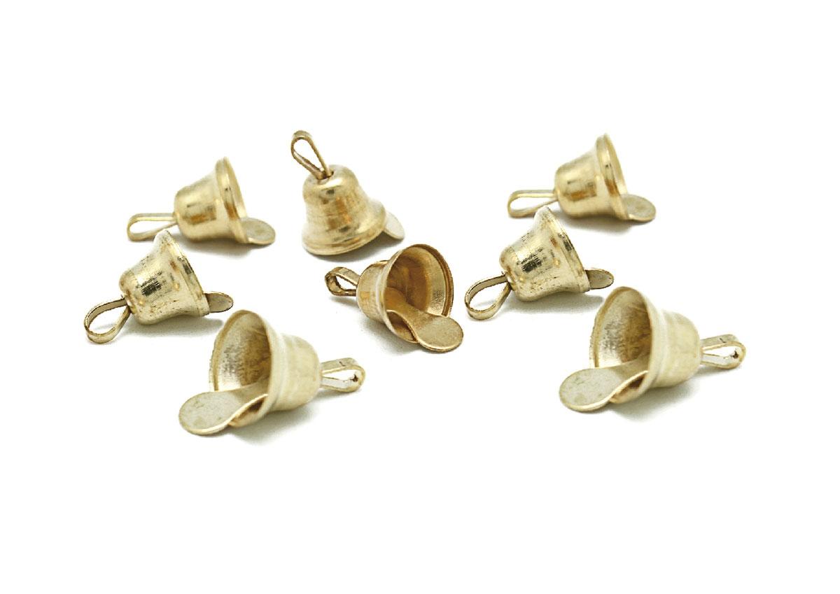 CAMPANILLAS METALICAS COLOR ORO DE 10MM PACK DE 30 UNIDADES REF. 99907