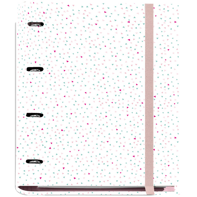 CARPEBOOK 4 ANILLAS DE 25MM TRIANGULOS ROSE REF. MR 20291