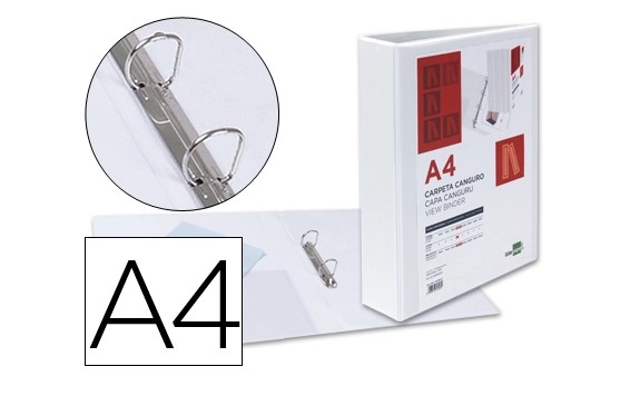 CARPETA ***CANGURO PERSONALIZABLE*** 2 ANILLAS DE 40MM  BLANCA 016610010