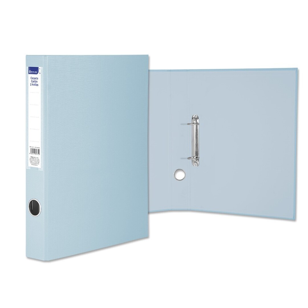 CARPETA FOLIO 2 ANILLAS DE 25MM COLOR PASTEL AZUL