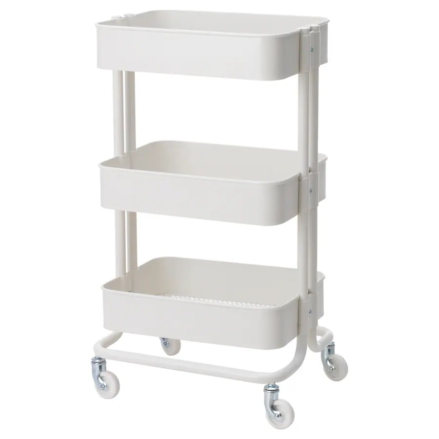 CARRO MULTIUSOS BLANCO CON RUEDAS. MEDIDAS: 35x45x77 cm