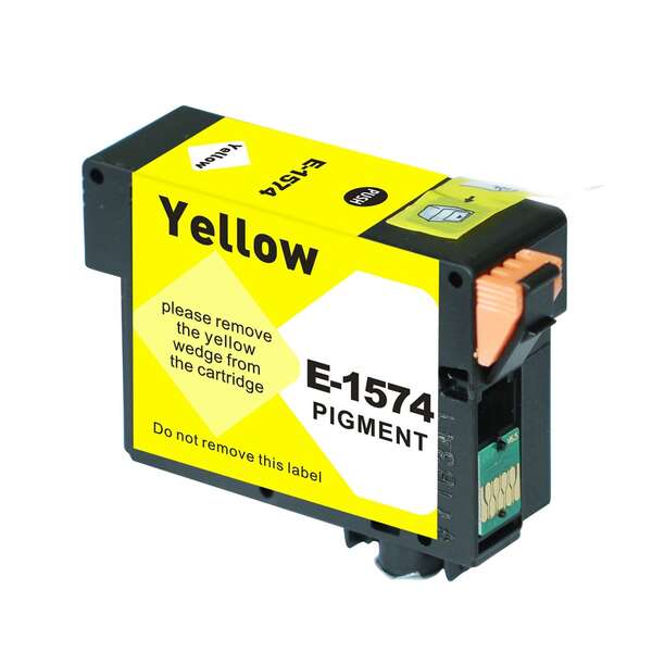 CARTUCHO COMPATIBLE Epson T1574 Amarillo Cartucho de Tinta Pigmentada Generico - Reemplaza C13T15744010