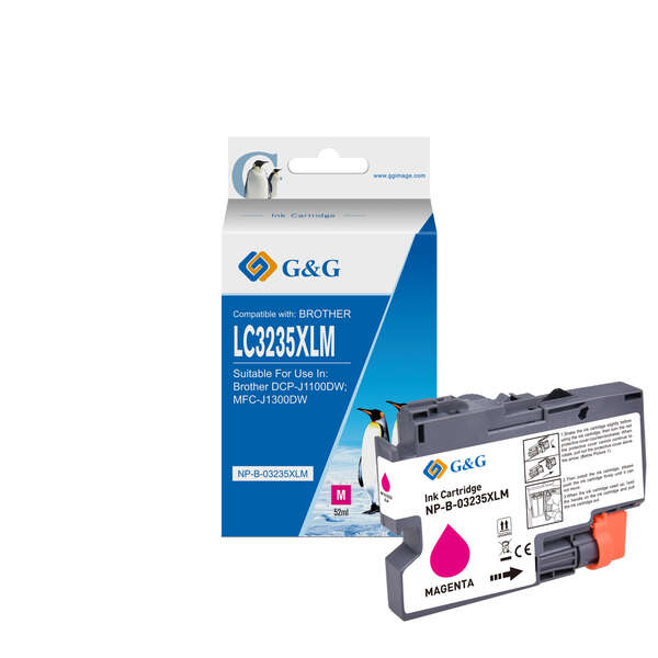 CARTUCHO COMPATIBLE G&G Brother LC3235XL/LC3233 Magenta Cartucho de Tinta Generico - Reemplaza LC3235XLM/LC3233M