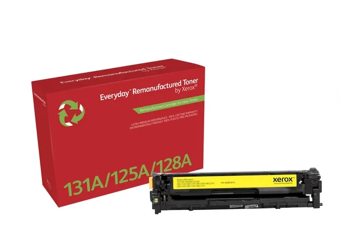 CARTUCHO COMPATIBLE Xerox Everyday HP CB542A/CE322A/CF212A Amarillo Cartucho de Toner Remanufacturado - Reemplaza 125A/128A/131A