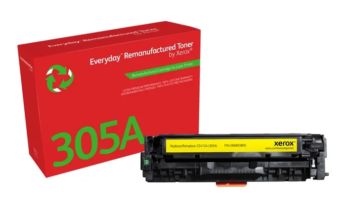 CARTUCHO COMPATIBLE Xerox Everyday HP CE412A Amarillo Cartucho de Toner Remanufacturado - Reemplaza 305A