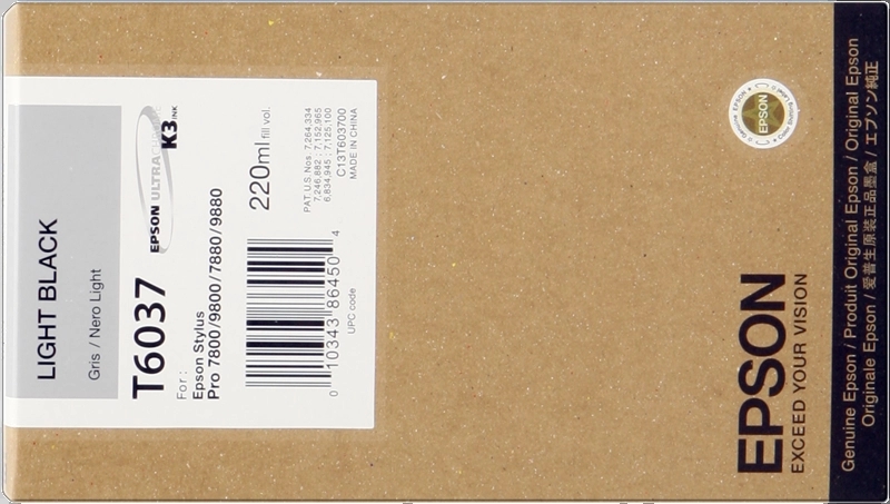 CARTUCHO ORGINAL Epson T6037 Negro Light Cartucho de Tinta Original - C13T603700