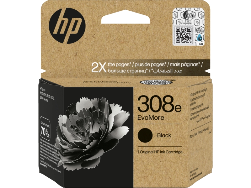 CARTUCHO ORGINAL HP 308e EvoMore Negro Cartucho de Tinta Original - 7FP22UE