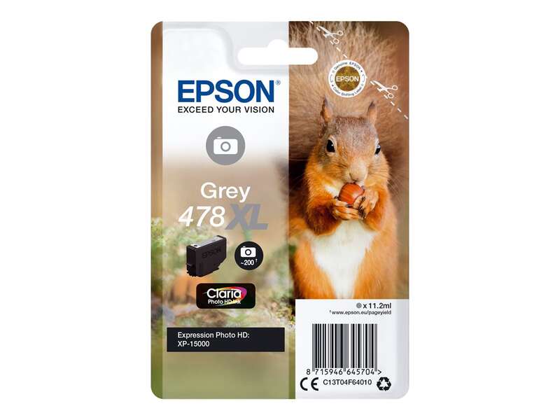 CARTUCHO ORIGINAL   Epson 478XL Gris Cartucho de Tinta Original - C13T04F64010