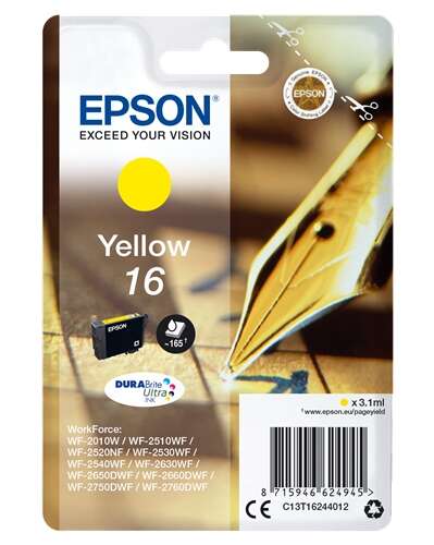 CARTUCHO ORIGINAL   Epson T1624 Amarillo Cartucho de Tinta Original - C13T16244012