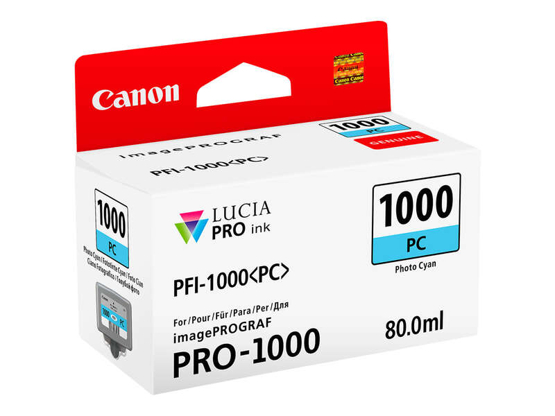CARTUCHO ORIGINAL  Canon PFI1000 Cyan Photo Cartucho de Tinta Original - PFI1000PC/0550C001
