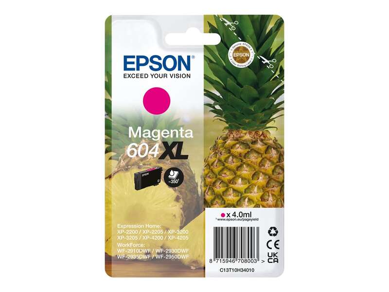 CARTUCHO ORIGINAL  Epson 604XL Magenta Cartucho de Tinta Original - C13T10H34010