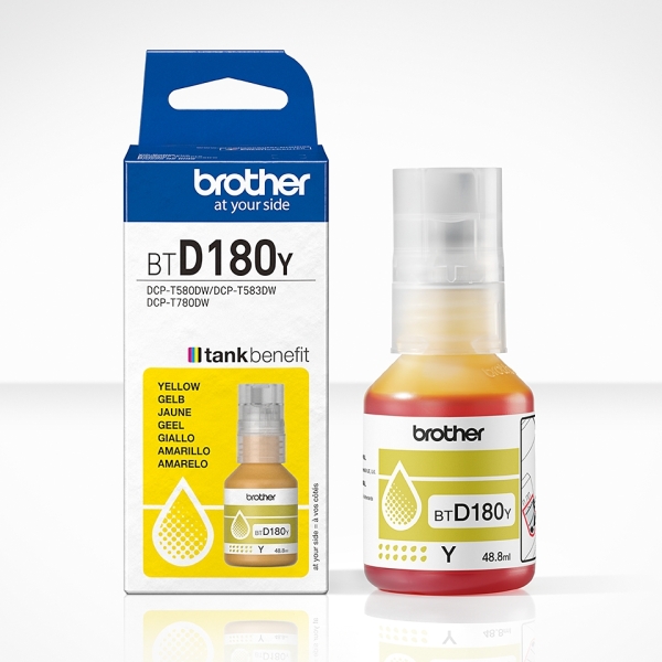 CARTUCHO ORIGINAL Brother BTD180Y Amarillo Botella de Tinta Original - BTD180Y