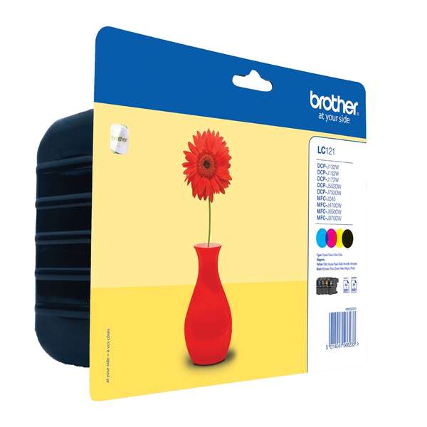 CARTUCHO ORIGINAL Brother LC121 Pack de 4 Cartuchos de Tinta Originales - LC121VALBP