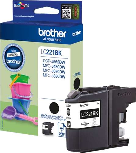 CARTUCHO ORIGINAL Brother LC221 Negro Cartucho de Tinta Original - LC221BKBP