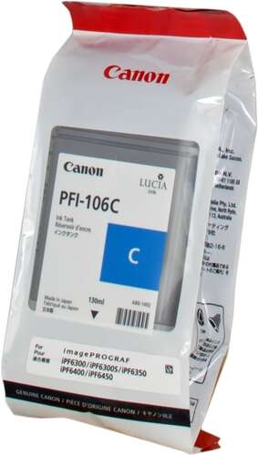 CARTUCHO ORIGINAL Canon PFI106 Cyan Cartucho de Tinta Original - PFI106C/6622B001