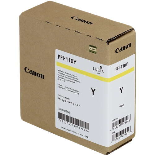 CARTUCHO ORIGINAL Canon PFI110 Amarillo Cartucho de Tinta Original - 2367C001