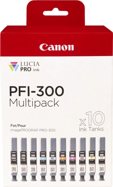 CARTUCHO ORIGINAL Canon PFI300 Pack de 10 Cartuchos de Tinta Originales - 4192C008