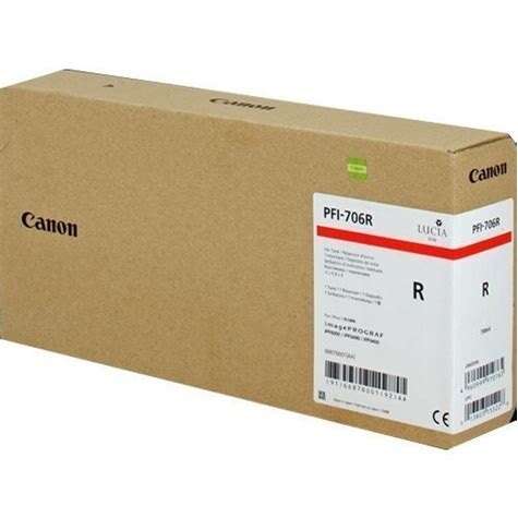 CARTUCHO ORIGINAL Canon PFI706 Rojo Cartucho de Tinta Original - 6687B001