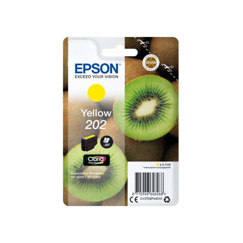 CARTUCHO ORIGINAL Epson 202 Amarillo Cartucho de Tinta Original - C13T02F44010