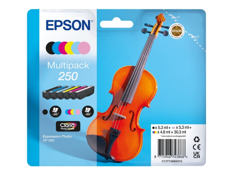 CARTUCHO ORIGINAL Epson 250 Pack de 6 Cartuchos de Tinta Originales - C13T16N84010
