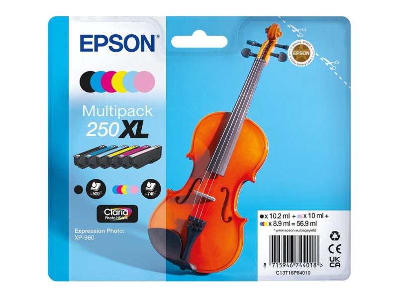 CARTUCHO ORIGINAL Epson 250XL Pack de 6 Cartuchos de Tinta Originales - C13T16P84010