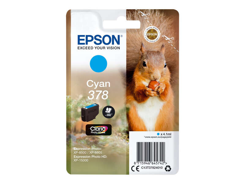 CARTUCHO ORIGINAL Epson 378 Cyan Cartucho de Tinta Original - C13T37824010